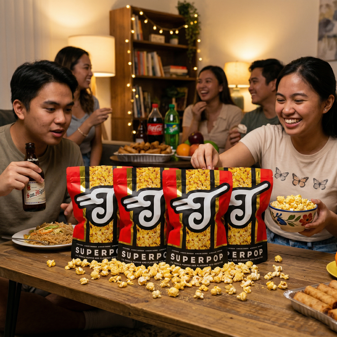 Taters Popcorn Superpop Sampler Set - Solo Pack 36g (Nacho Cheese, Texan Barbecue, White Cheddar, Sour Cream)