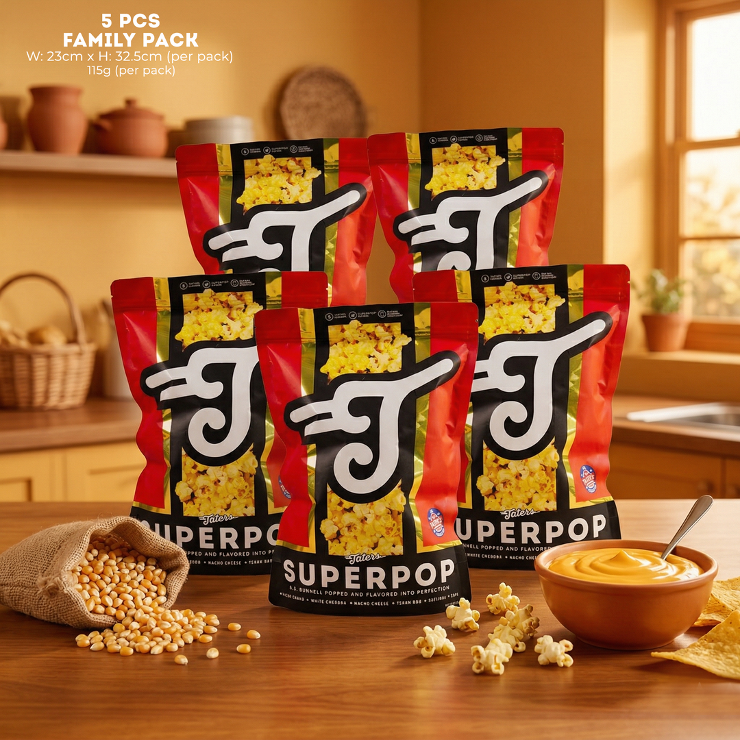 Taters Popcorn Superpop Bundle of 5 - Nacho Cheese