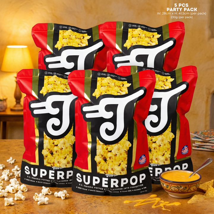 Taters Popcorn Superpop Bundle of 5 - Nacho Cheese
