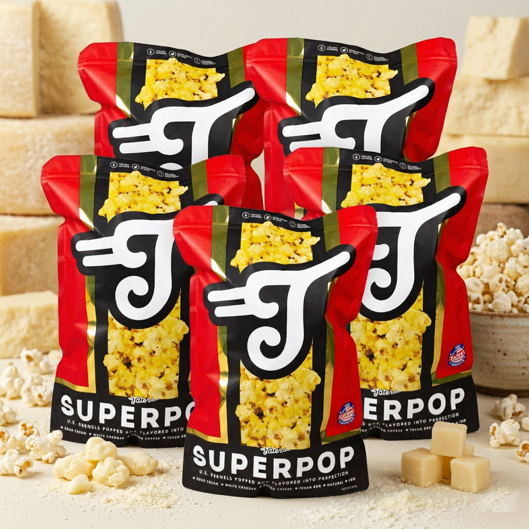 Taters Popcorn Superpop Bundle of 5 - White Cheddar