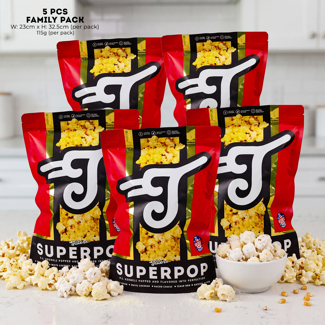 Taters Popcorn Superpop Bundle of 5 - White Cheddar