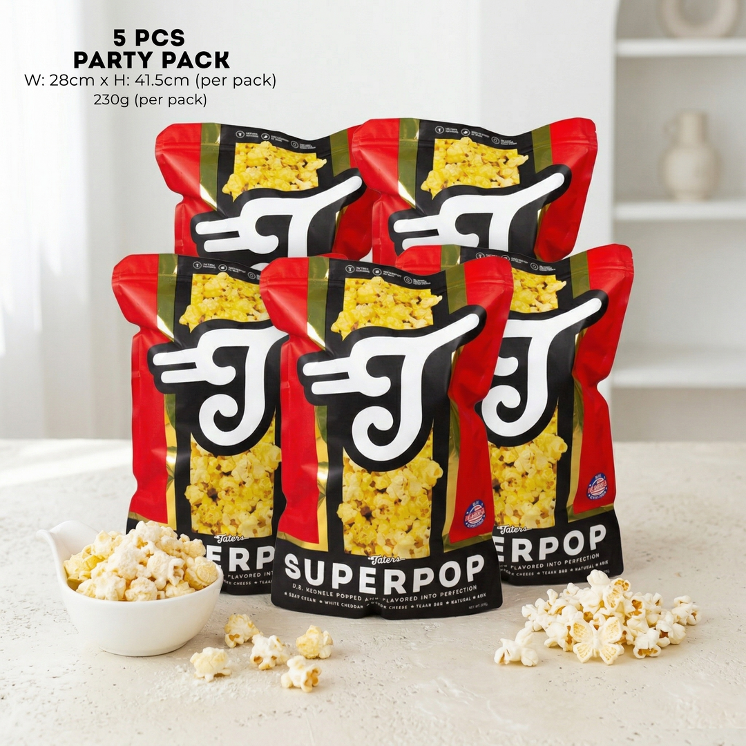 Taters Popcorn Superpop Bundle of 5 - White Cheddar