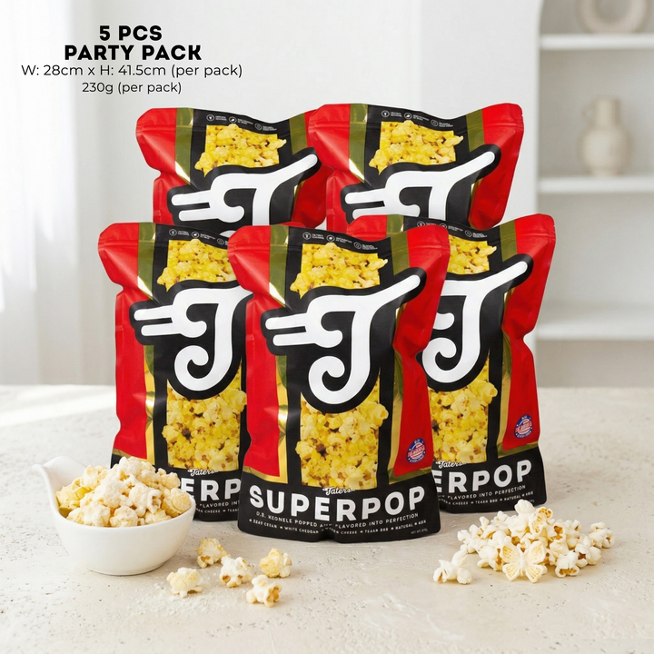 Taters Popcorn Superpop Bundle of 5 - White Cheddar